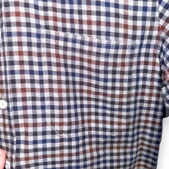 Billy Reid Gray Check Brushed Oxford Button Down Shirt Size S - Picture 3 of 8
